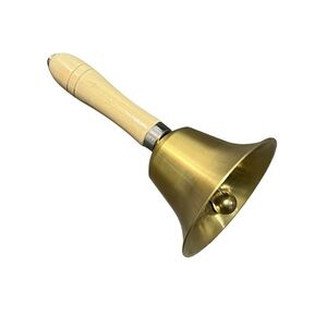 Gold Hand Bell with Wooden Handle